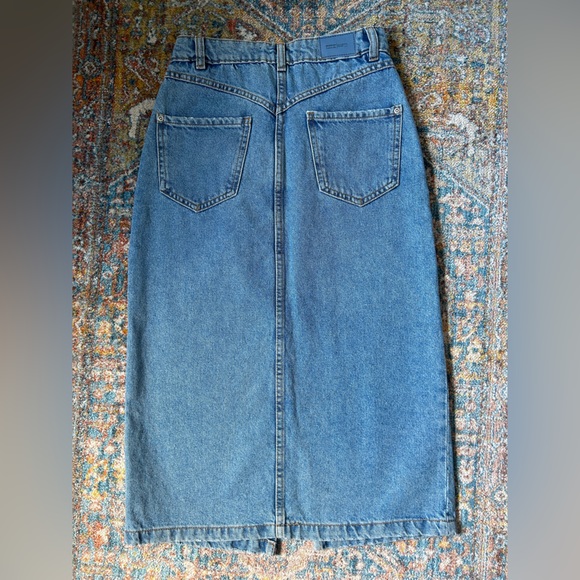 High Rise Midi Denim Skirt - Picture 2 of 7